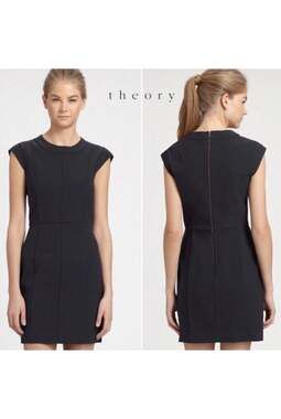 Theory Orinthia Formulated Charcoal blue/Navy Women's Sz 2 Sheath Mini Dress